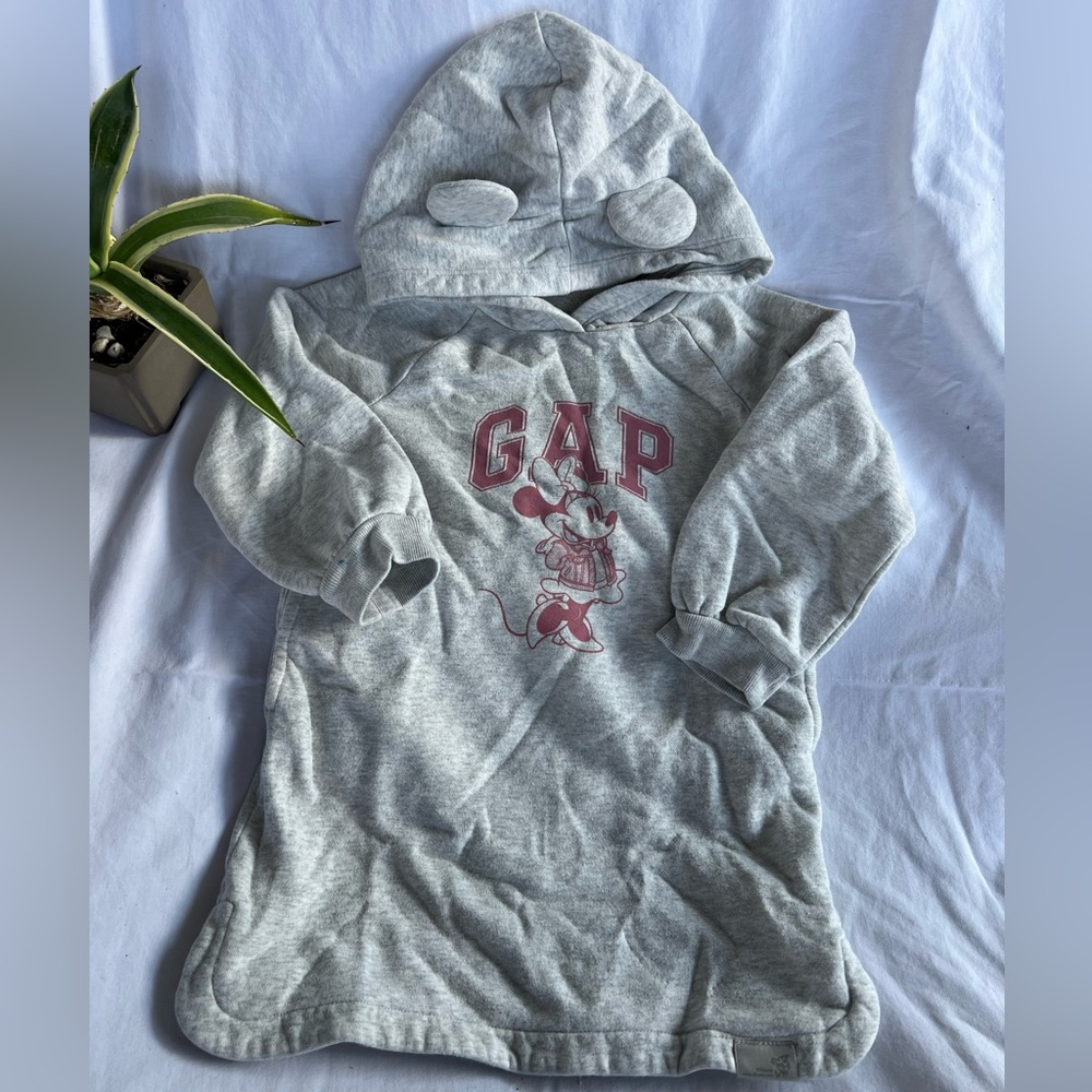 GAP + Disney Collab | Minnie Mouse | Gray Hoodie Dress | Size 4
